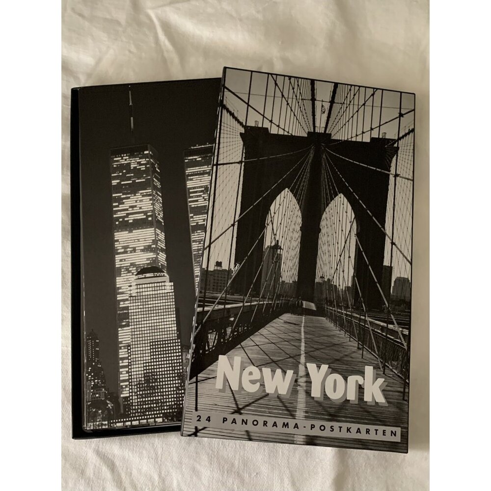 Vintage NOS Sepia New York Skyline Panoramic Postcards Henri Silberman Box /24